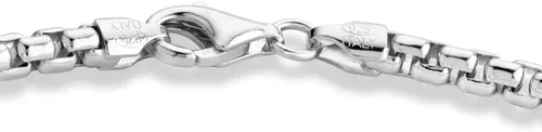 Miniatura 2 de Miabella Solid 925 Sterling Silver Italian 3.5mm Square Link Round Box Chain Necklace for Women Men, Made in Italy