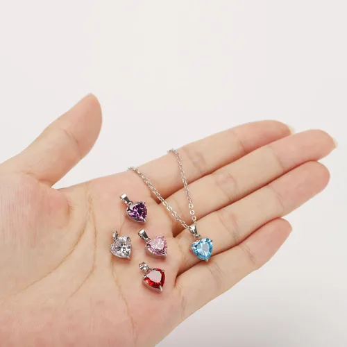 Miniatura 2 de KANOUE 5 collares delicados de circonita cúbica para mujer, a la moda, gargantilla de acero inoxidable con circonita cúbica para adolescentes