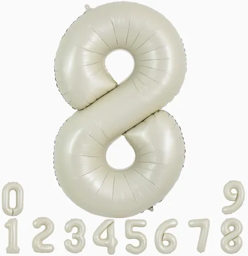 Miniatura 27 de TONIFUL 40 Inch Pastel Blue Number 8 Foil Balloons Large Mylar Foil Digital 8 Balloons for 8th Birthday, Gender Neutral Party, Baby Shower, Oro rosa