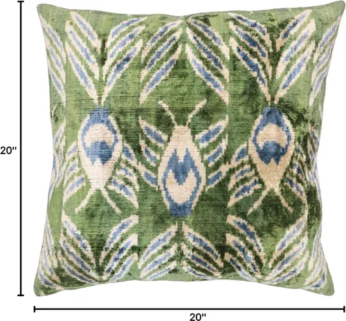 Miniatura 10 de CANVELLO -Exquisita almohada/cojín de plumón: almohadas de plumas elegancia y arte Almohadas icónicas con diseño Ikat Seda de terciopelo suave