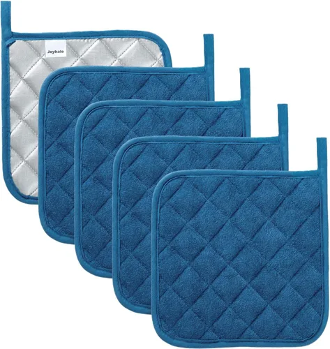 Miniatura 12 de Soporte para ollas de algodón, lavable a máquina, resistente al calor, soporte para ollas, almohadillas calientes, salvamanteles para cocinar y Negro