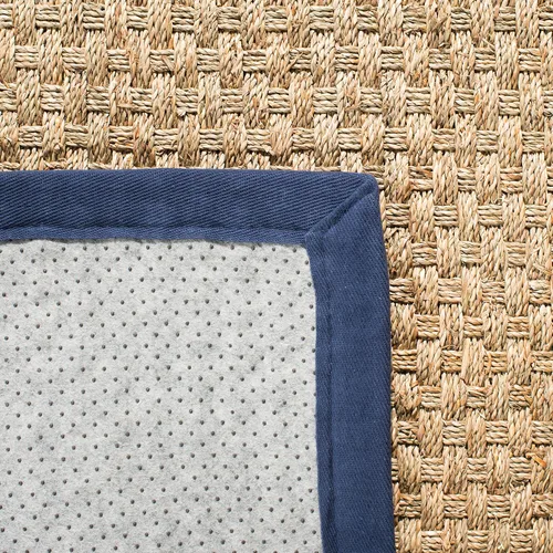 Miniatura 87 de Safavieh Natural Fiber NF114P - Alfombra redonda de hierba marina, tejido de canasta, con borde, de 244 cm, color gris Natural/ gris