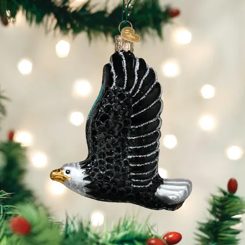Miniatura 2 de Old World Christmas - Adorno de vidrio soplado de águila en vuelo para árbol de Navidad, decoración de vacaciones hecha a mano, colección Bird