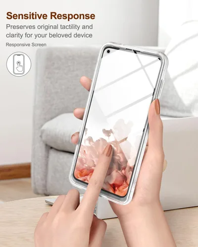 Miniatura 6 de SURITCH Funda para Moto G Stylus 5G (mármol), protector de pantalla integrado, a prueba de golpes, con purpurina
