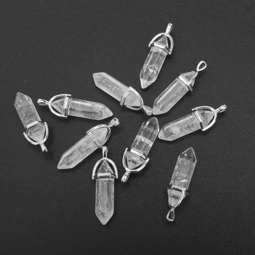 Miniatura 4 de Colgante auténtico del chakra del Reiki del punto de curación de la piedra del cuarzo, joyería que hace las piedras al por mayor, latín, Amatista