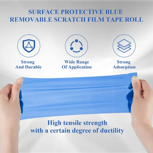 Miniatura 4 de Frienda 2 rollos de cinta transparente extraíble para arañazos, cinta azul para ventana, superficie azul, suministros de ventana autoadhesiva