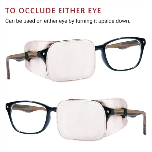 Miniatura 4 de Astropic 2 parches de seda para ojos para adultos y niños con gafas para cubrir cualquier ojo (Mediano, beige cremoso)