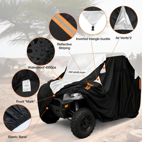 Miniatura 5 de Neverland Cubierta UTV impermeable 300D resistente 2-3 plazas/4-6 plazas 4 puertas lado a lado, protección para todo tipo de clima, compatible