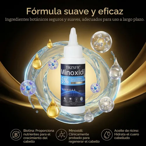 Miniatura 2 de Minoxidil - 5% para hombres y mujeres con aplicador de rodillo y bolígrafos aplicadores de precisión, solución tópica extra fuerte