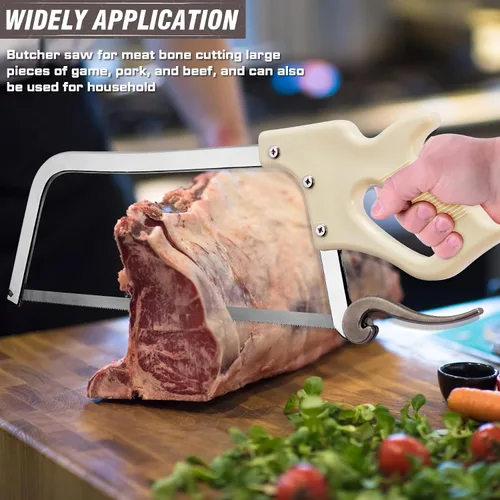 Miniatura 9 de KATA Sierra para Huesos y Carne para Carnicería: Segueta de Carnicero de 20 Pulgadas para Cortar Carne de Venado y Hueso con Hoja SK5 - Sierras