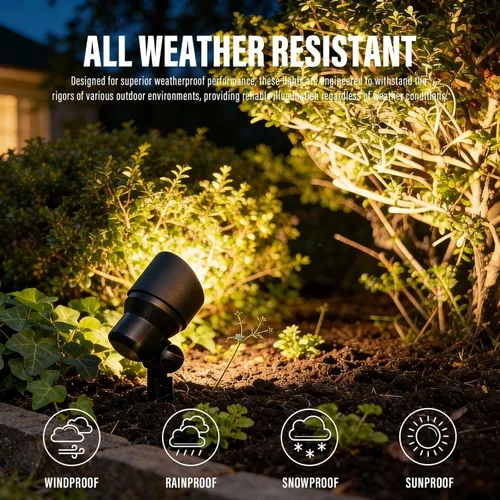 Miniatura 2 de VENUS MANUFACTURING Focos de paisaje de bajo voltaje de 12 V, iluminación LED de paisaje al aire libre de 3 W, 200 lúmenes, 3000 K, luces de camino