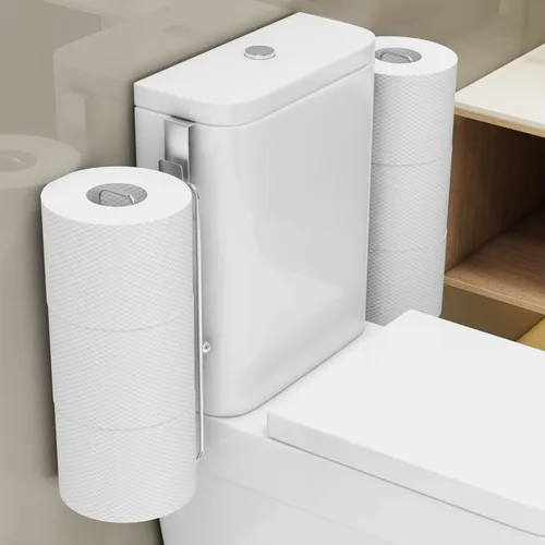 Miniatura 57 de Conworld Soporte de pared para almacenamiento de papel higiénico, dispensador portarrollos de papel higiénico sobre el tanque de reserva