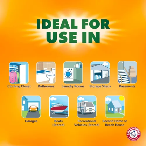 Miniatura 6 de Arm & Hammer Essentials - Absorbedor de humedad colgante y eliminador de olores, 17.5 onzas, paquete de 3, lino fresco, absorbentes de humedad