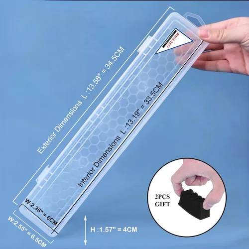 Miniatura 2 de Caja Portapinceles para Artista PaintBrush, Portátil de Plástico Duro Transparente, Pequeño Estuche de Viaje para Pinceles de Acuarela con Insertos