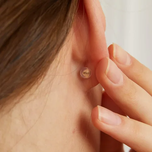 Miniatura 3 de 3 pares de respaldos de arete de silicona tricolor de repuesto Cómodos respaldos de arete de goma para tachuelas Respaldos de arete planos