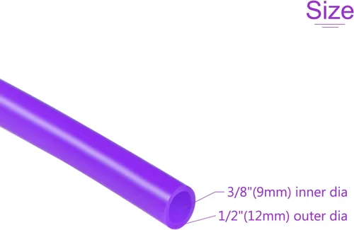 Miniatura 3 de DMiotech 3/8 "(9mm) ID 1/2 "(12mm) OD 6.6 pies tubo de silicona industrial púrpura tubo de silicona para bomba de aire de agua