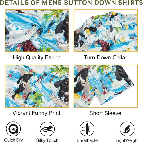 Miniatura 150 de Camisa hawaiana para hombre, con estampado floral, cómoda, con botones, casual, manga corta, ropa de playa para hombre
