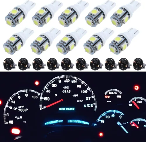 Miniatura 12 de T10 194 168 Dash Instrument Ultra Blue Bombillas LED Bright Panel Gauge Cluster Dashboard Bombillas LED 10pcs/Set