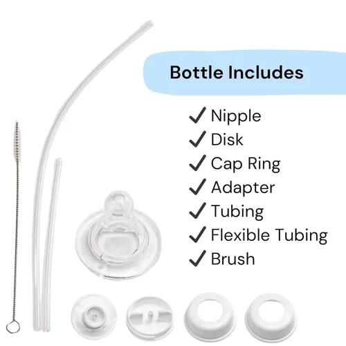Miniatura 2 de Podee - Botella manos libres para bebé, sistema de alimentación anti-cólicos, Azul