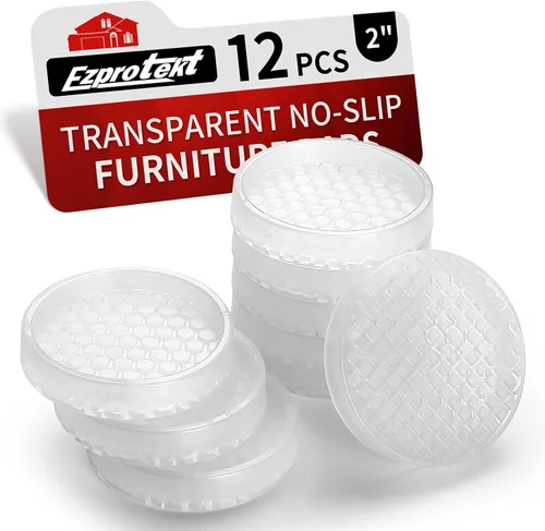 Miniatura 46 de Ezprotekt Almohadillas Antideslizantes para Muebles, 8 Piezas Copas de Ruedas de Goma Antideslizantes de 2.5", Posavasos Antideslizantes