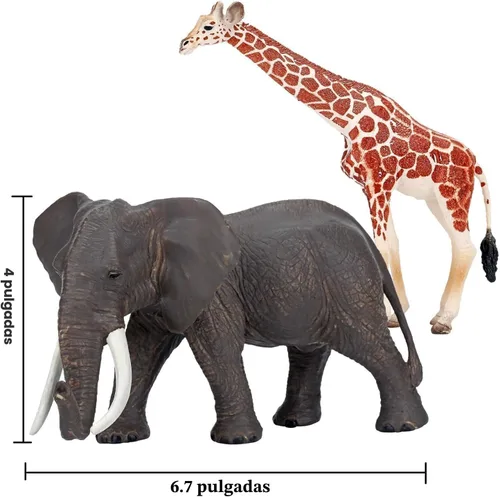 Miniatura 4 de Juguetes de figuras de animales de zoológico de safari, 14 piezas realistas de animales de la selva, animales africanos de plástico salvajes