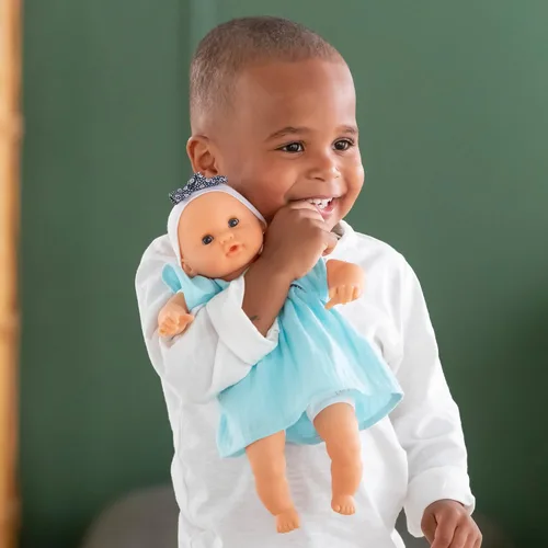 Miniatura 7 de Corolle Bébé Calin Maud - Muñeca bebé niño suave de 12" con aroma a vainilla, atuendo azul y ojos para dormir para niñas de 18 meses en adelante