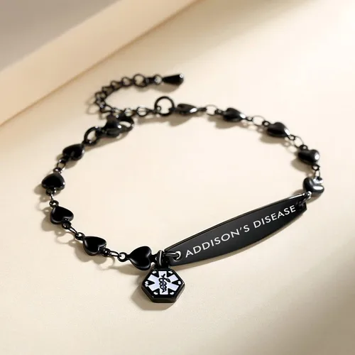 Miniatura 2 de mnmoom Pulseras de alerta médica para mujeres 6.5-8 pulgadas ajustables corazón links pulseras médicas con grabado