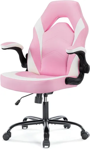 Miniatura 13 de NEWBULIG Silla de escritorio para juegos de computadora, soporte lumbar ergonómico grande con reposabrazos abatibles y ruedas giratorias de 360°