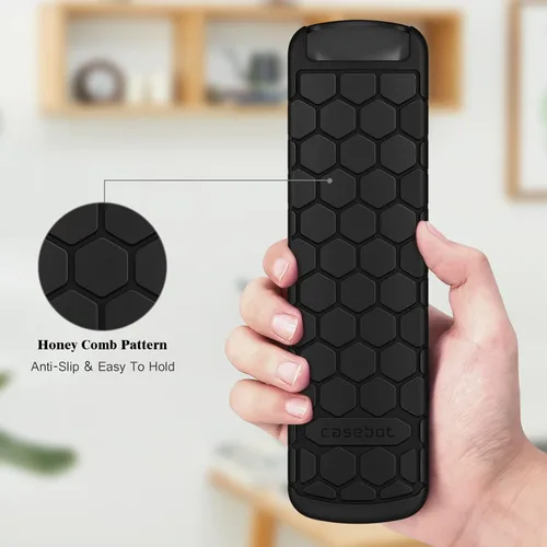 Miniatura 5 de CaseBot Funda para Alexa Voice Remote Pro (versión 2022) – Honey Comb ligera, antideslizante, a prueba de golpes, funda protectora de silicona