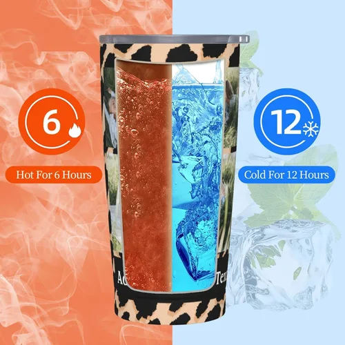 Miniatura 5 de Vaso de viaje de acero inoxidable aislado de 20 onzas con nombre y texto fotográfico personalizado, regalo para mamá, papá, amigo, regalo de Style 5