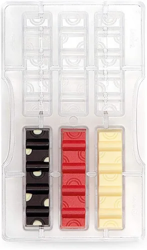 Decora Molde profesional para barra de chocolate circular-6 cavidades 83 x 21 x 12 H mm, policarbonato