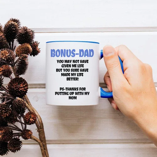 Miniatura 5 de Taza de café Bonus Dad de Fatbaby, divertidas tazas de café para regalo para padrastro de hija, hijo, hijastra, regalos para el Día del Padre
