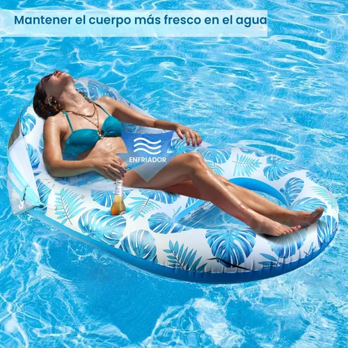 Miniatura 3 de COOLCOOLDEE Flotador de Piscina con Toldo UPF50+, Flotadores de Piscina Extra Grandes para Adultos de Alta Resistencia, Flotador Inflable