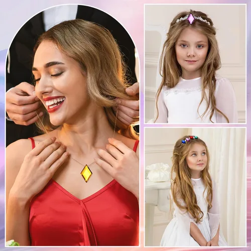 Miniatura 7 de 100 piezas de diamantes de imitación acrílicos con parte trasera plana, gemas de plástico para deslumbrar joyas acrílicas para hacer joyas