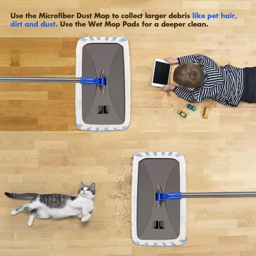 Miniatura 8 de Masthome PVA - Trapeador de esponja con 3 repuestos absorbentes y mopa de microfibra extra grande para limpieza de suelos con 5 almohadillas