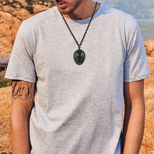 Miniatura 4 de ASGIFT Collar de la suerte de obsidiana, dije de protección de amuleto de piedra de poder con cadena de cuentas ajustable, cristal curativo, regalo