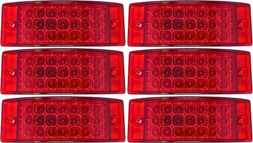 Miniatura 17 de All Star Truck Parts 10 luces de señalización lateral ámbar + 10 luces de señalización lateral rojas de 15.24 cm, 21 LED, rectangulares, 12V