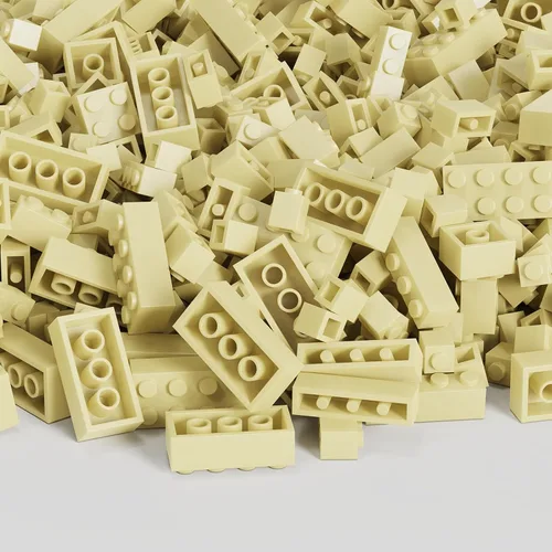 Miniatura 3 de 300 piezas de bloques de construcción clásicos, bloques a granel amarillo albaricoque, compatibles con las principales marcas de piezas y partes