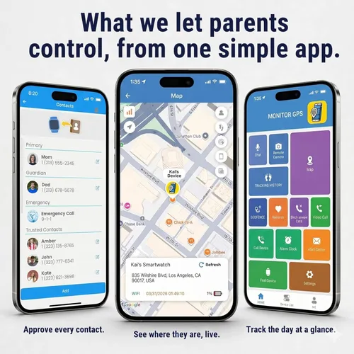 Miniatura 2 de Smart Watch – Mejor reloj telefónico seguro para niños, seguimiento GPS de precisión en tiempo real, llamadas, mensajes de texto, seguimiento de Rosa