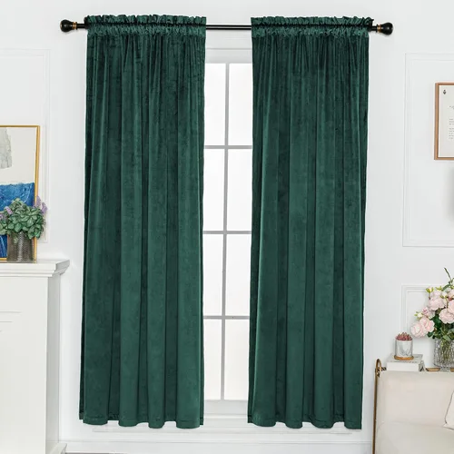 Miniatura 24 de FY FIBER HOUSE 2 paneles de ventana, oscurecimiento de habitación, bolsillo para barra, terciopelo de lujo súper suave, eficiencia energética, 52