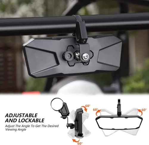 Miniatura 2 de Espejo retrovisor UTV para jaula antivuelco de 1.5 a 2.0 pulgadas, nuevos espejos RZR con gran campo de visión ajustable, compatible con Polaris