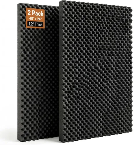 Miniatura 17 de SODOCT - Paquete de 12 paneles acústicos grandes, 47.2 x 23.6 x 0.4 pulgadas, paneles a prueba de sonido para paredes, paneles de absorción de Negro