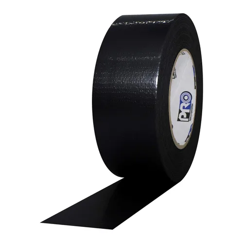 ProTapes Pro Duct 100 Cinta adhesiva económica de tela recubierta de polietileno, 60 yardas de largo x 2 pulgadas de ancho, color negro (paquete de