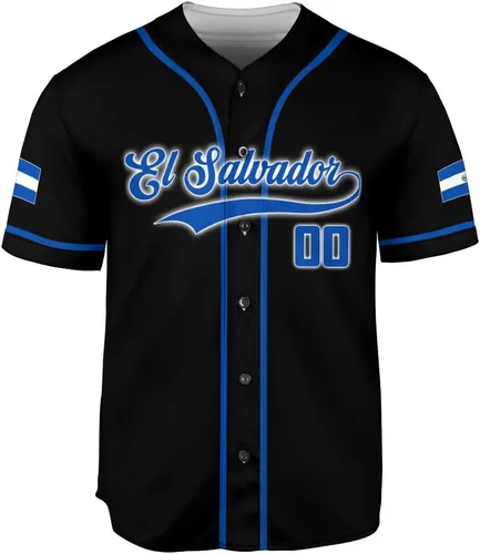 Miniatura 2 de MonkeyVan Camiseta de béisbol de El Salvador personalizada con la bandera de El Salvador, Orgullo salvadoreño, orgullo de El Salvador, para hombre