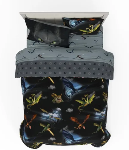 Miniatura 121 de Franco - Juego de ropa de cama para niños, edredón y sábanas supersuaves con funda de almohada, 5 piezas, tamaño individual, Jurassic World, 6A1348