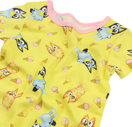 Miniatura 5 de Bluey Conjunto de pijama de algodón ajustado de 4 piezas, suave y lindo para niñas