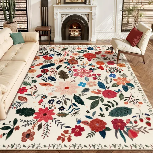 Miniatura 121 de Tangsoo Alfombra lavable para pasillo, antideslizante, 2 x 6 pies, estilo bohemio, floral, vintage, para entrada, suelo suave, para cocina, baño