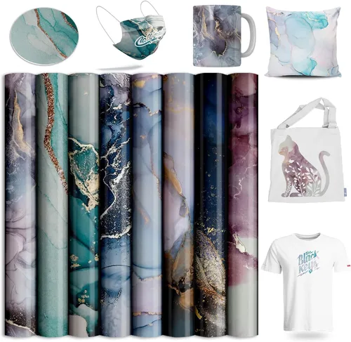 Miniatura 20 de Hojas de transferencia, papel de sublimación de acuarela, papel de transferencia para camisetas en blanco, vasos, tazas, 8 unidades, 12 x 12