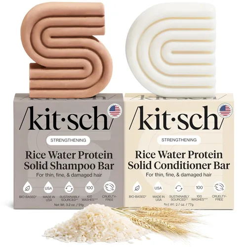Miniatura 16 de Kitsch Barra de champú y gel de baño ultra sensible 2 en 1 + barra acondicionadora y jabón de afeitado – Jabón en barra sin fragancia para piel