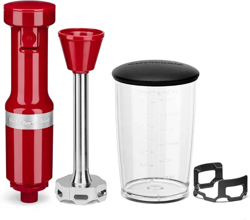 Miniatura 7 de KitchenAid Procesador de alimentos de 13 tazas, color rojo imperio y batidora de mano con cable de velocidad variable - KHBV53